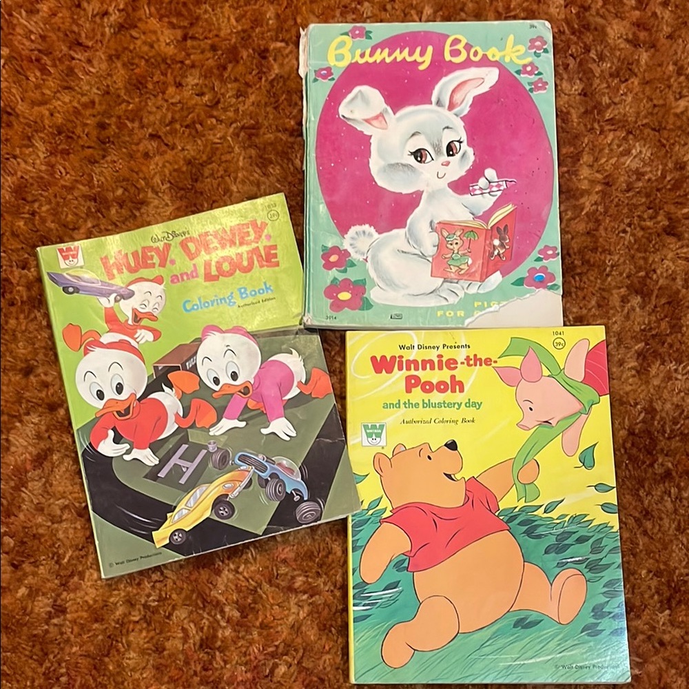 Vintage used coloring books